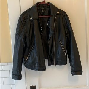 Women’s black leather jacket